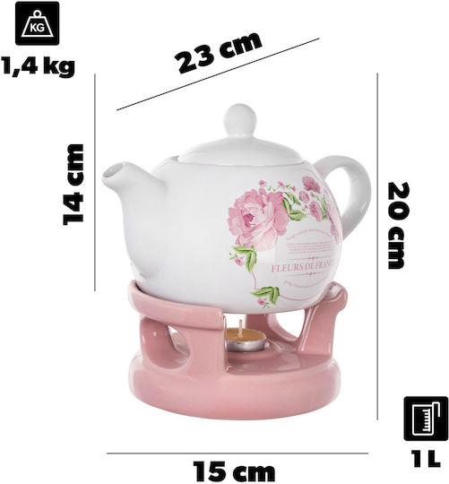 Kadax Ceainic Ceramic Roz 1000ml