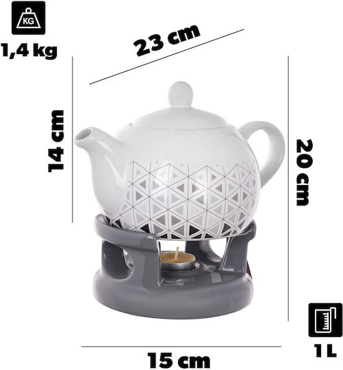 Kadax Чайник Керамичен Сив 1000ml