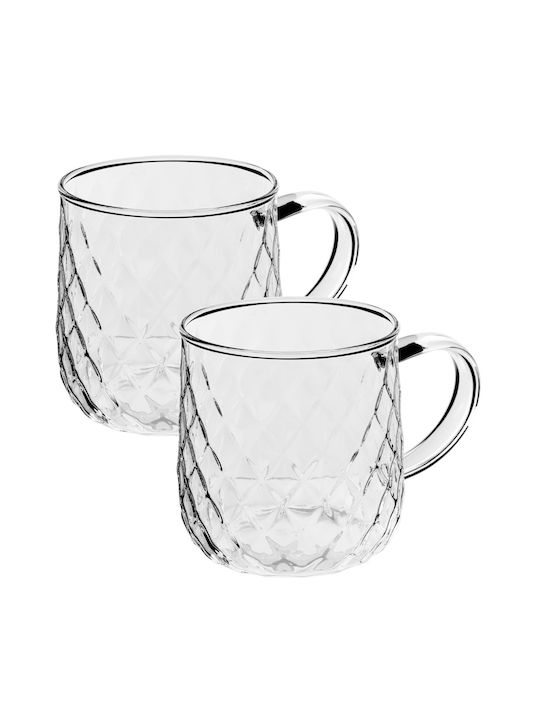 Kadax Glass Transparent Mug 350ml 2 Pieces