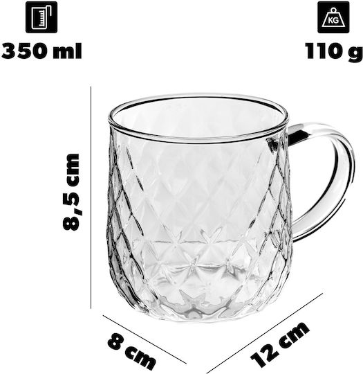 Kadax Kadax Glas Transparent Tasse 350ml 6 Stück