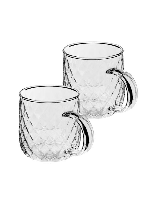 Kadax Glass Transparent Mug 350ml 2 Pieces