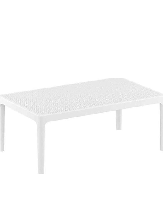 Sky Sitting Room Outdoor Free Standing Polypropylene Table White 100x60x40cm