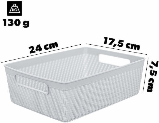 Kadax Καλάθι Αποθήκευσης Πλαστικό Γκρι 24x17.5cm