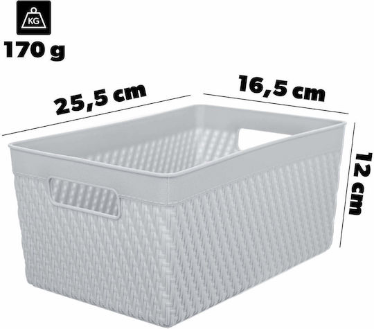 Kadax Coș De Depozitare Din Plastic Gri 16.5x25cm