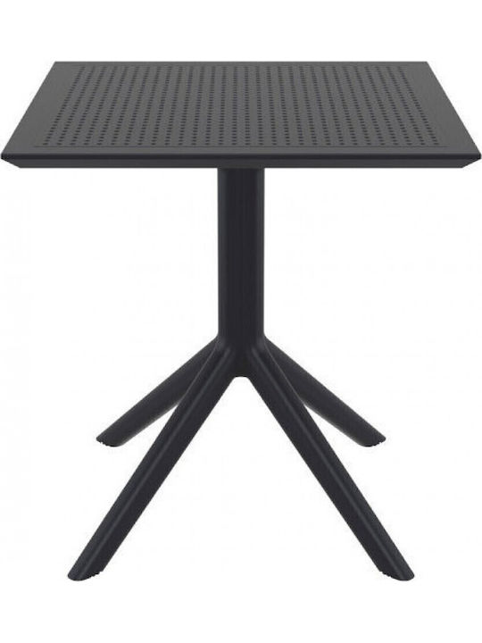 Sky Outdoor Dinner Free Standing Polypropylene Table Black 70x70x74cm