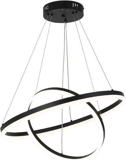Inlight LED Κρεμαστό Φωτιστικό Μαύρο 60x60εκ.