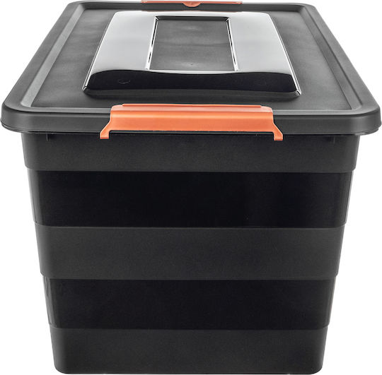 Kadax Cutie De Depozitare Din Plastic Cu Roți Și Capac Negru 40x39cm