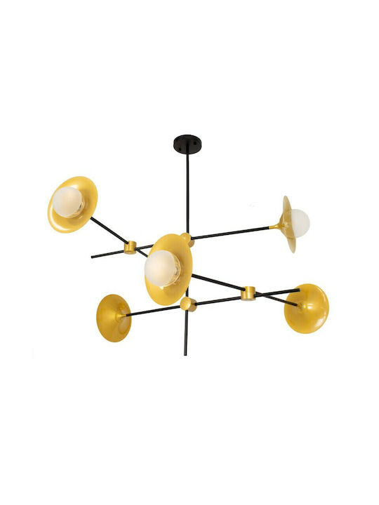 GloboStar Joliet Pendant Light Black Grid for 6 Bulbs G9 93x43x87cm