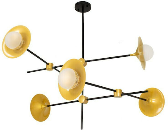 GloboStar Joliet Pendant Light Black Grid for 6 Bulbs G9 93x43x87cm