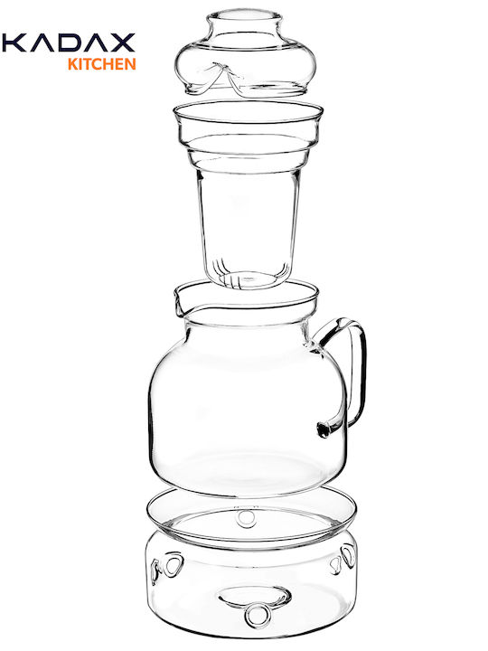 Kadax Ceainic cu Filtru din Sticlă Transparentă 1500ml