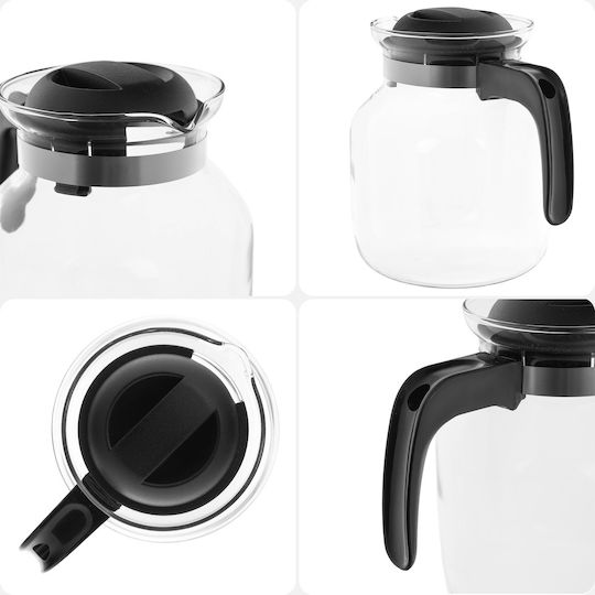 Kadax Glas-Teekanne Schwarz 1500ml
