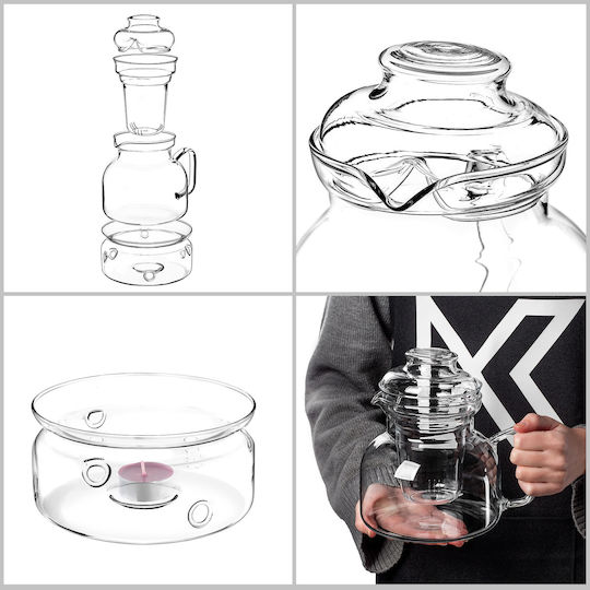 Kadax Teapot with Filter Glass Transparent 1500ml