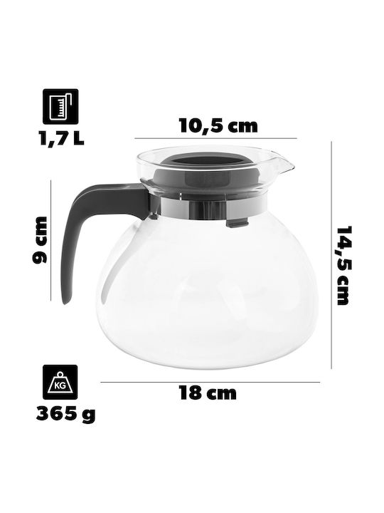 Kadax Glass Teapot Gray 1700ml