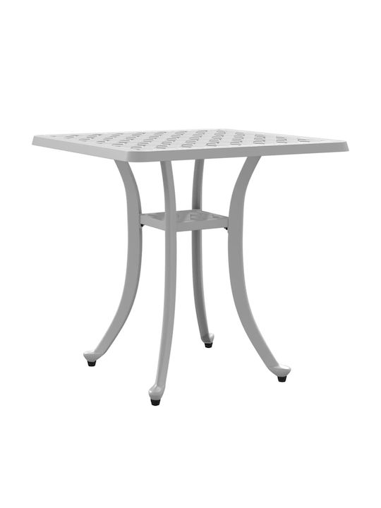 Sitting Room Outdoor Free Standing Aluminum Table White 53x53x53cm