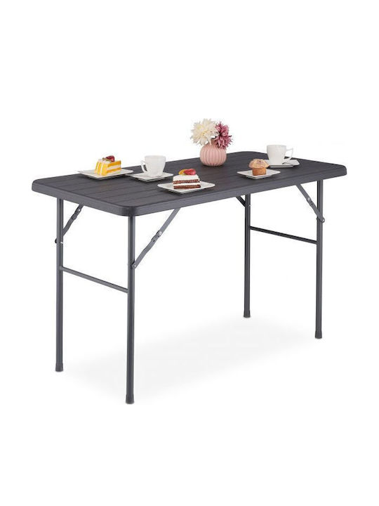 Plastic Masa pentru spații exterioare Pliabil cu schelet metalic Gray 118x60x74buc