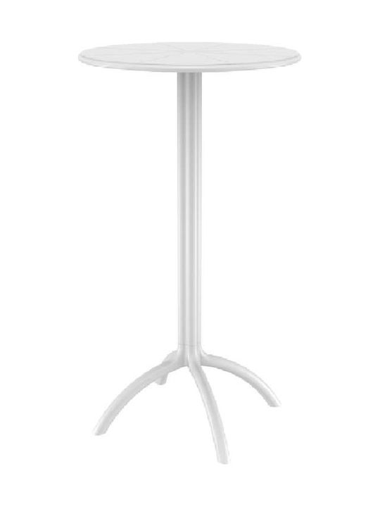 Octopus Outdoor Bar Free Standing Polypropylene Table White 60x60x108cm