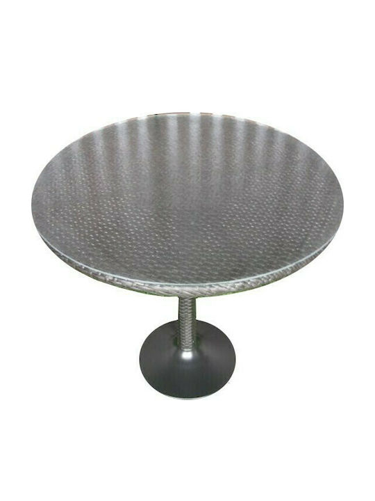 Masa pentru spații exterioare mici Rattan cu suprafață din sticlă EJTR5810 70x70x74buc
