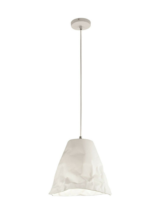 Fabas Luce Crumple Hängelampe Weiß mit Fassung E27 30x240x200cm.