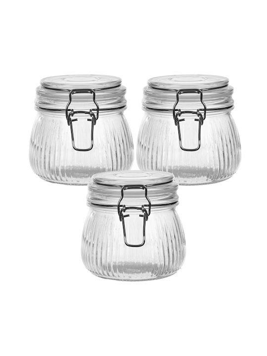 Glass Container Lid 500 Ml 3 Pcs