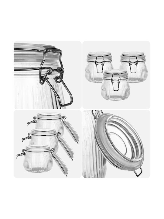 Glass Container Lid 500 Ml 3 Pcs