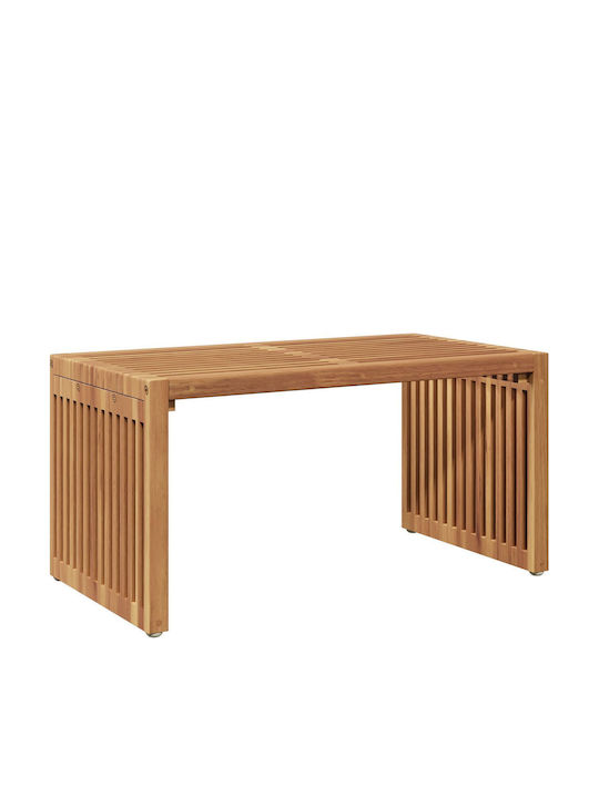Sitting Room Table for Small Outdoor Spaces from Teak Brown 70x37.5x35.5cm