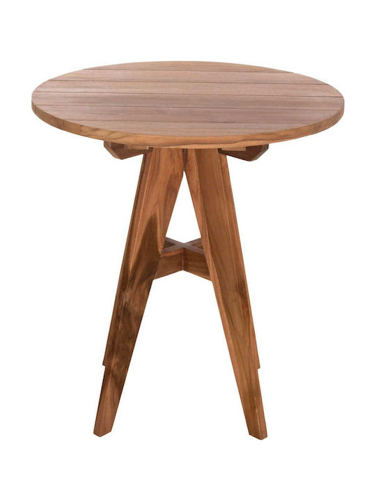 Garden & Terrace Table for Small Outdoor Spaces by Freebox Made of Solid Teak Natural 70x70x75cm