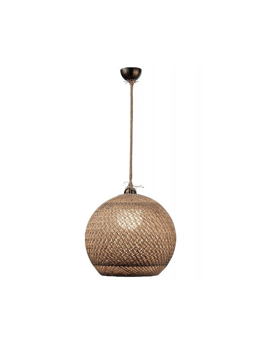 ArkoLight Pendant Light Brown with Rope for Socket E27 40cm