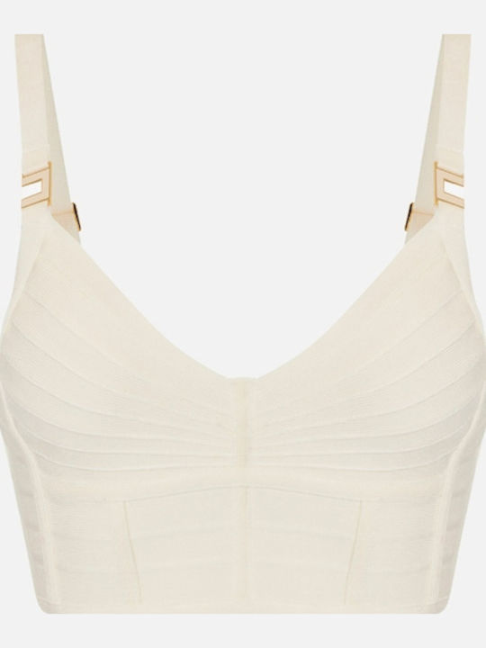 Damen Crop Top mit Reißverschluss Weiß
