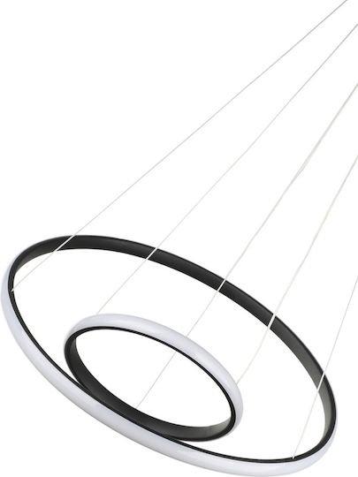 Heronia Pendant Ceiling Light Black LED with Warm White Light 60x60cm