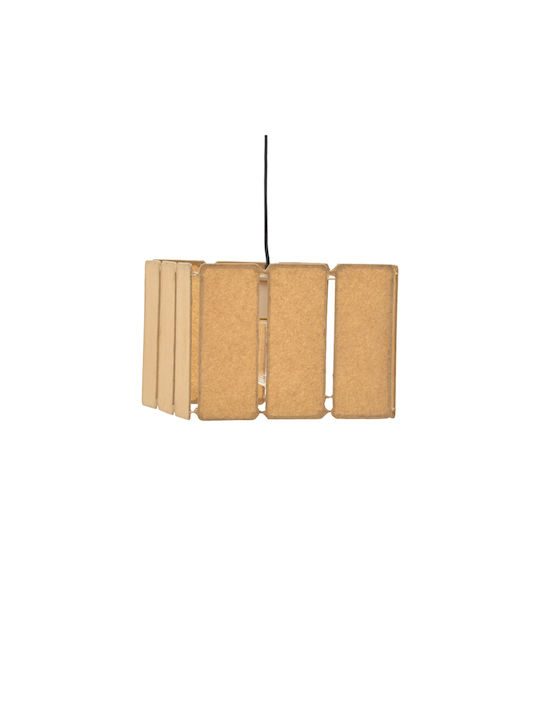 Inart Boxfo Κρεμαστό Φωτιστικό Καφέ Boho με Ντουί E27 32x32x123εκ.
