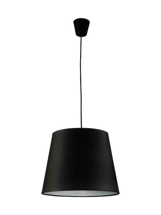 TK Lighting Maja Pendant Light Black Bell with Socket E27 120x45cm