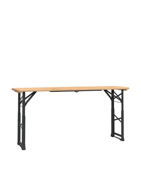 Outdoor Dinner Foldable Wood Table Natural 170x50x75cm