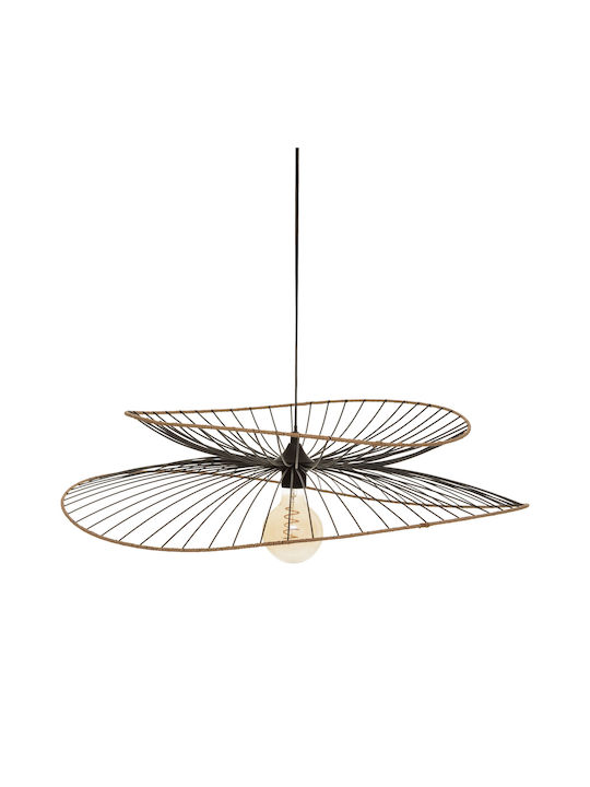 Atmosphera Alara Ceiling Light Black Grid with E27 Socket 69.5x17.5cm