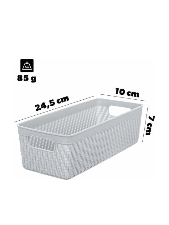 Kadax Кошница За Съхранение Пластмасова Бяла 10x24.5см