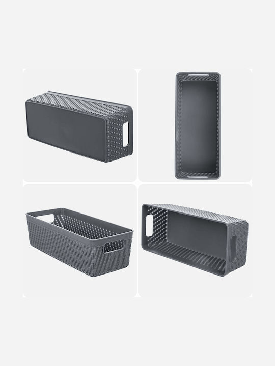 Kadax Кошница За Съхранение Пластмаса Сива 10x24.5см