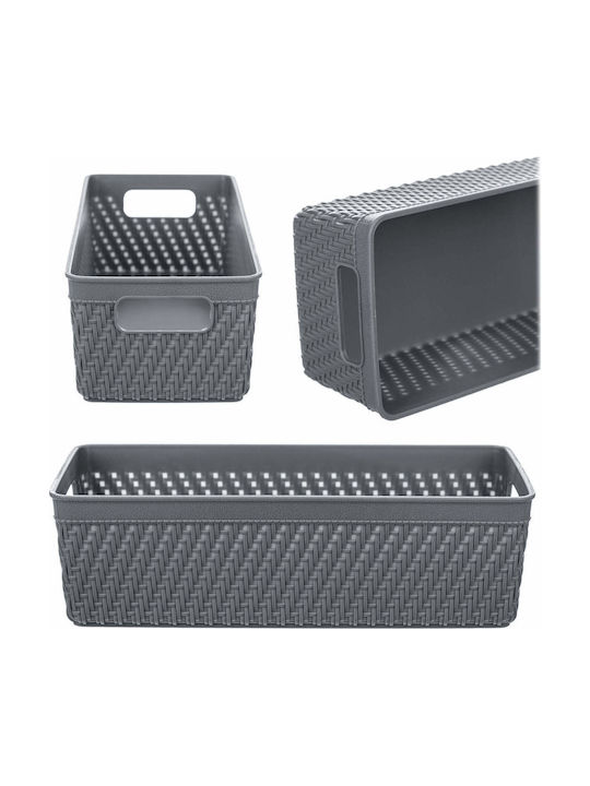 Kadax Καλάθι Αποθήκευσης Πλαστικό Γκρι 10x24.5cm