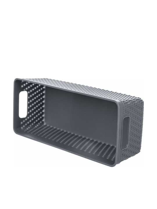 Kadax Καλάθι Αποθήκευσης Πλαστικό Γκρι 10x24.5cm