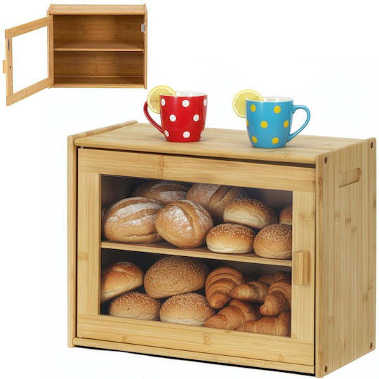 Brotkasten mit Deckel aus Bambus Beiges 39x20x31cm