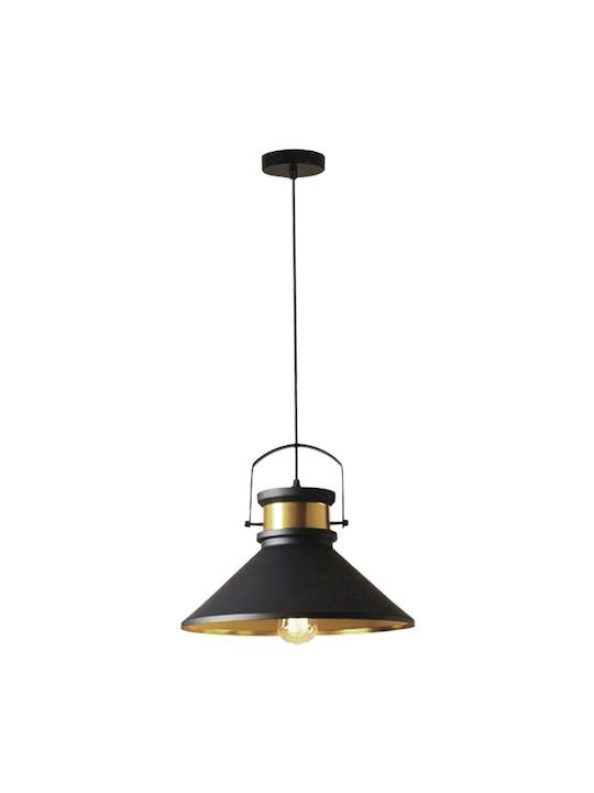 Pendant Light Black Bell with Socket E27 36cm
