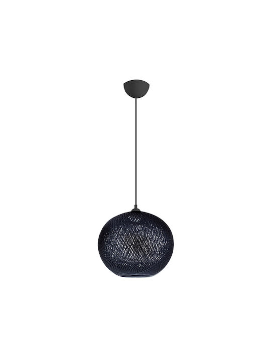Megapap Gibson Pendant Light Black with Rope for Socket E27 30x23x70cm
