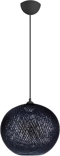 Megapap Gibson Висящо Осветително Тяло Черен с въже за Цокъл E27 30x23x70см.
