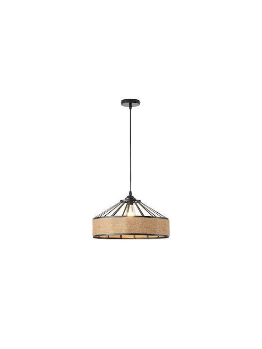 Eurolamp Helios Ceiling Light Black with Rope for E27 Socket 40x130x130cm