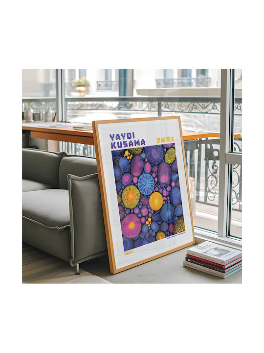 Poster Yayoi Kusama Radiant Dots Art398 30cm X 40cm Premium Μαύρο Ξύλινο Κάδρο