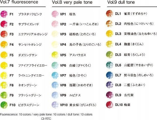 Set Creioane Colorate Tombow Irojiten Volumul 7 Fluorescență L 10 Bucăți