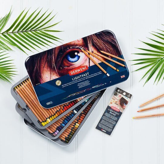 Derwent Lightfast Colored Pencil 100 Pcs In Tin Box Oil-based Colored Pencil