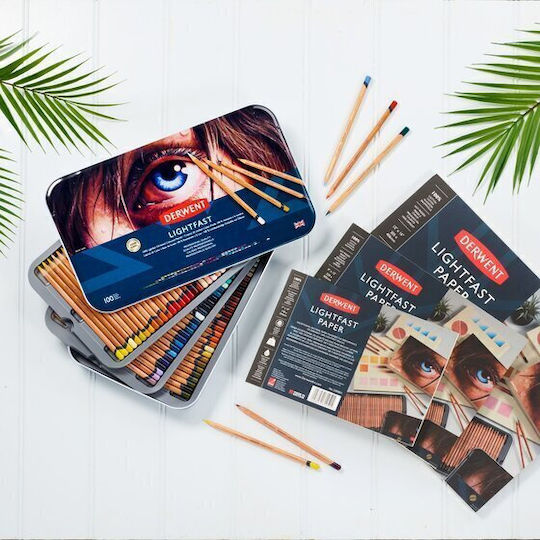 Derwent Lightfast Colored Pencil 100 Pcs In Tin Box Oil-based Colored Pencil