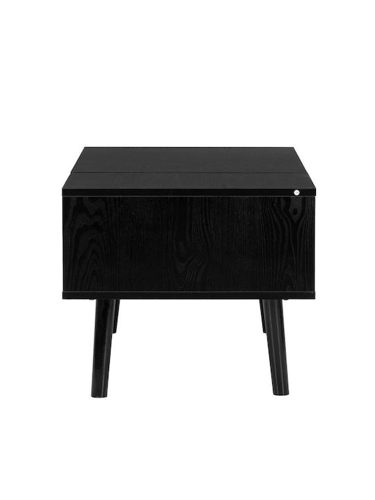 Masa Centrală Rectangulară Din Lemn Cu Mecanism De Ridicare Neagră L100xL50xÎ43cm