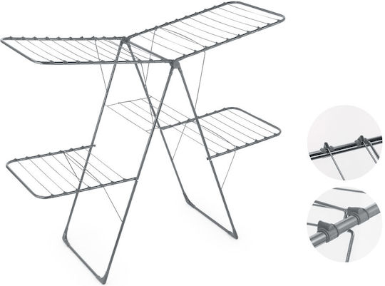 Ankor Folding Floor Clothes Drying Rack Made of Metal with Hanging Length 30m