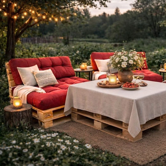 Pucioasa Sofa-Kissen Palette Mit Rückenlehne Rot 2Stücke
