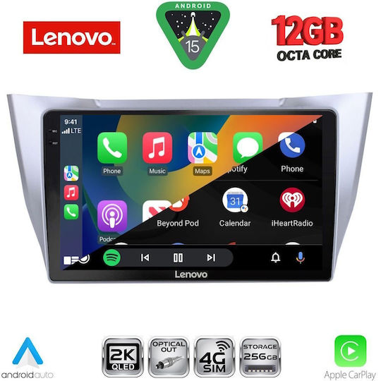 Lenovo Ηχοσύστημα Αυτοκινήτου για BMW X1 / X3 / X4 Lexus RX300 2003-2008 (Bluetooth/USB/WiFi/GPS/Apple-Carplay/Android-Auto) με Οθόνη Αφής 10"
